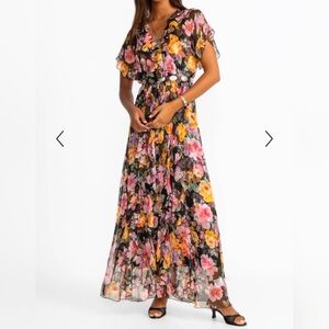 Johnny Was SURI RUFFLE MAXI DRESS Size S Nwt